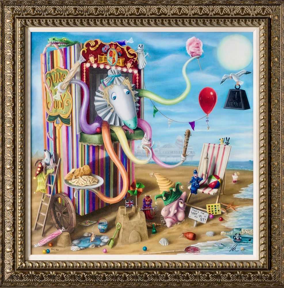 Peter Smith, ‘Pankhurst's Portable Punch Him Judy Booth’, 2024, Print, Giclee On Canvas, Castle Fine Art, Numbered, Framed