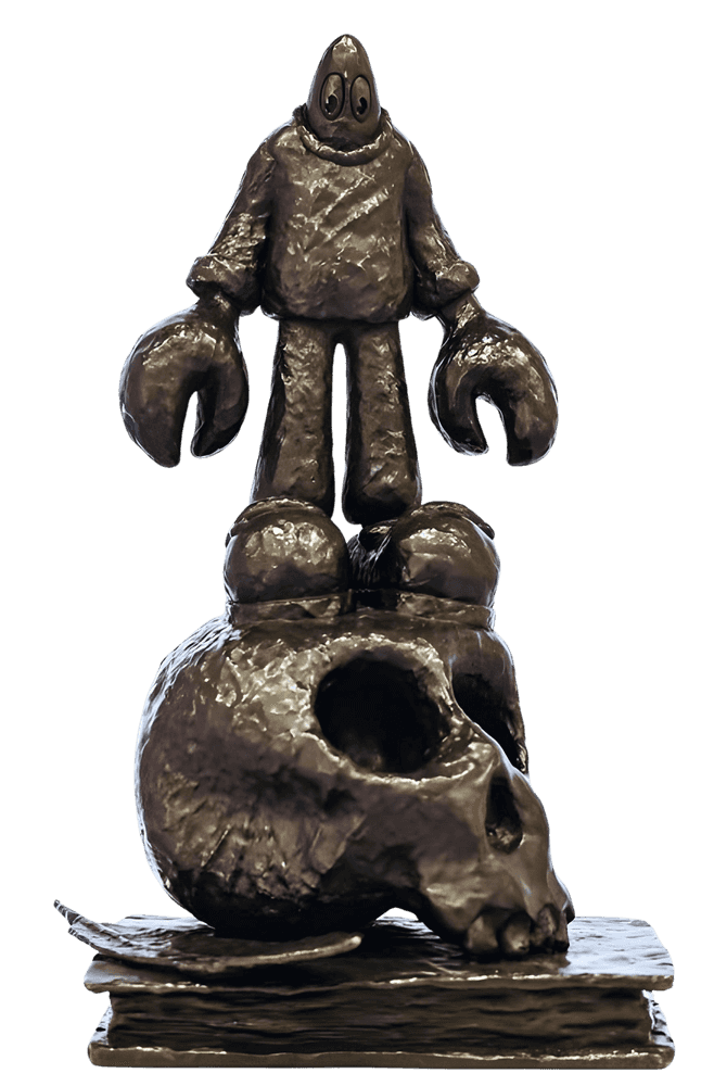 Philip Colbert, ‘Lobster Standing on Skull’, 2024, Sculpture, Bronze with Black Patina, null,