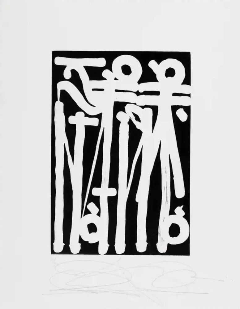 RETNA, ‘White on Black’, 2018, Print, Etching using Charbonnel ink on Hahnemühle etching paper, Print Them All,