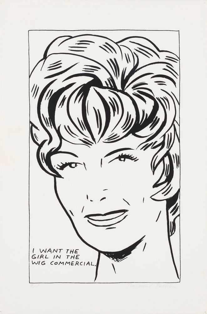 Raymond Pettibon, ‘I want to be the girl in the Wig Commercial’, 1989, Print, Lithograph, Ed Boswell, Numbered