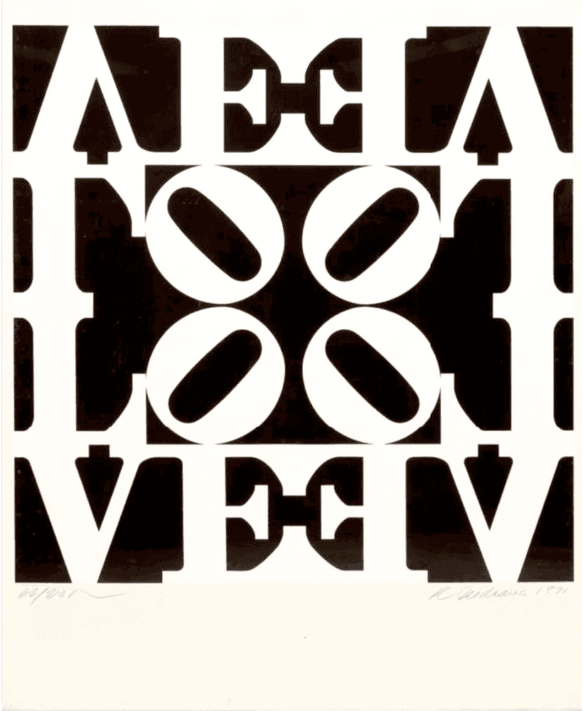 Robert Indiana, ‘LOVE Rising / Black and White LOVE (for Martin Luther King)’, 1971, Print, Screenprint in colours on paper, Self-released, Numbered, Dated