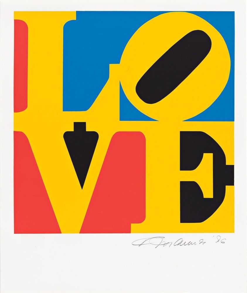 Robert Indiana, ‘The Book of Love (Red, Yellow, Black and Blue)’, 1996, Print, Colour serigraph on ANW Crestwood Museum Edition paper, American Image Editions, Numbered