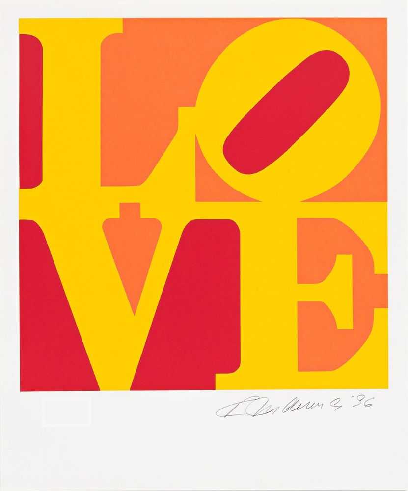 Robert Indiana, ‘The Book of Love (Red, Yellow, and Orange)’, 1996, Print, Colour serigraph on ANW Crestwood Museum Edition paper, American Image Editions, Numbered