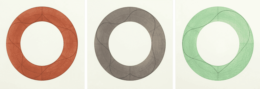 Robert Mangold, ‘Ring Image A, B & C’, 2008, Print, Aquatint and etching on Arches cover white paper, null, Numbered