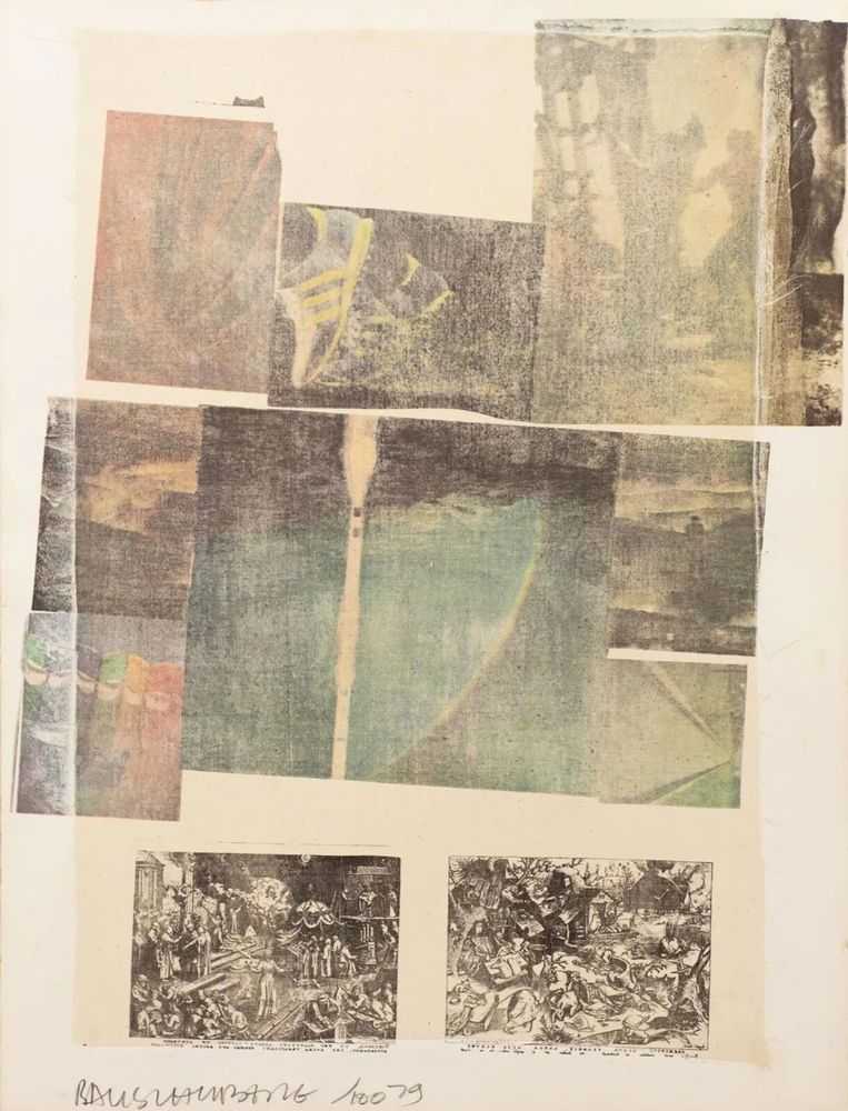 Robert Rauschenberg, ‘People Have Enough Trouble Without Being Intimidated By An Artichoke’, 1979, Print, Offset lithograph in colors with collage, null, Numbered, Dated