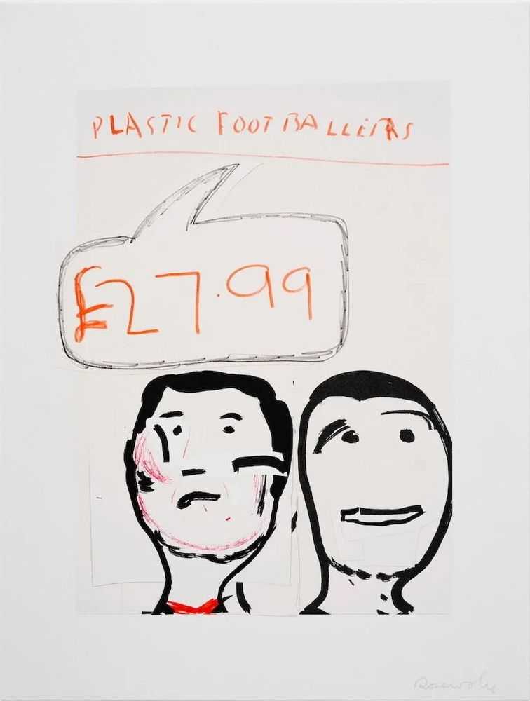 Rose Wylie, ‘Plastic Footballers’, 2003, Print, Acrylic ink and aquarelle ink painting on pigment ink fine art print on 300grams 1584 Hahnemühle laid paper, null,