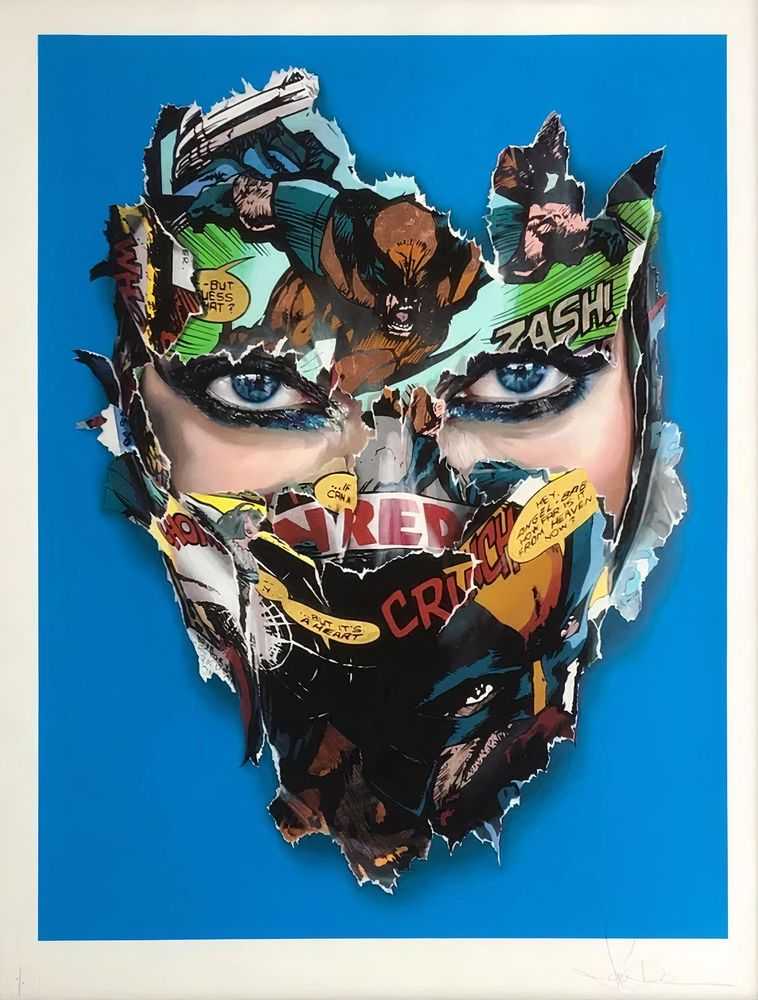Sandra Chevrier, ‘La Cage Et Le Cœur De La Bête (Sky Blue Triple Leaf)’, 18-07-2019, Print, 25 Colour screenprint On 330 Somerset paper with gold, copper and white gold leaf, Graffiti Prints, Numbered