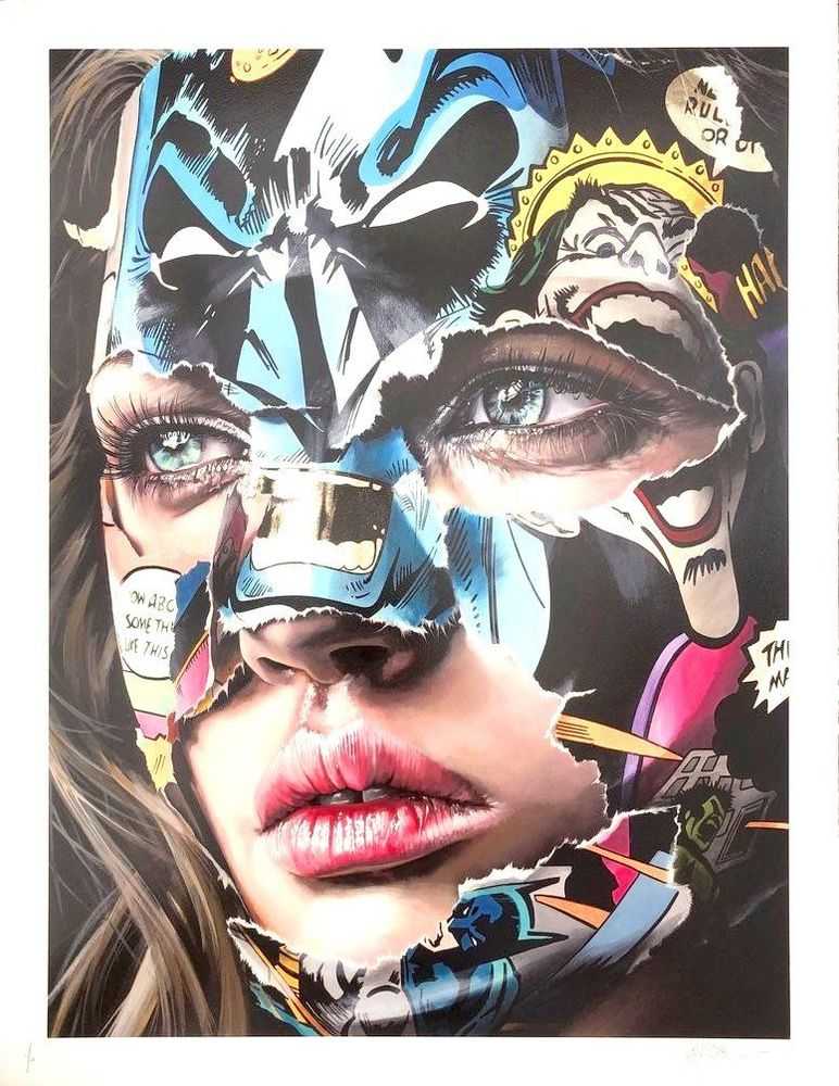 Sandra Chevrier, ‘La Cage Et Les Portes Du Rêve (Triple Leaf)’, 30-04-2020, Print, 23 Colour screenprint On 330gsm somerset paper with a 24ct gold leaf in the crown, copper leaf at bottom right of print and disc at the tpp, speech bubbles and nose details 24ct white gold leaf., Graffiti Prints, Numbered