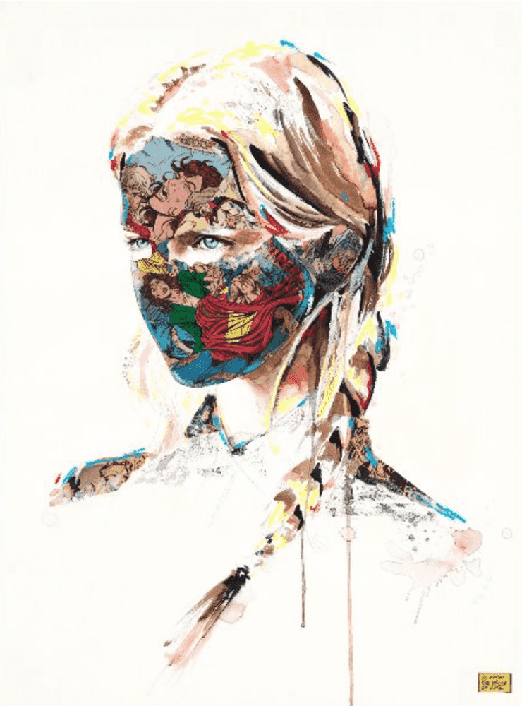 Sandra Chevrier, ‘La Cage, les larmes coulant sur le drapeau rouge’, 2025, Print, Giclee on Entrada ColdPress, null,