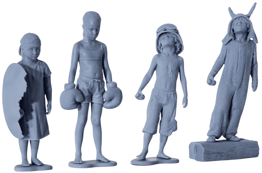 Schoony, ‘Boy Soldier, Bruiser, Shield & Where The Wild Things Are’, 2022, Sculpture, Set of 4 Figures, null, Numbered