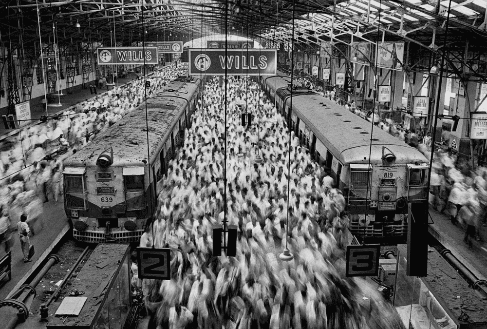Sebastião Salgado, ‘Church Gate Station, Western Railroad Line, Bombay, India’, 1995, Print, Platinum-palladium print, null,