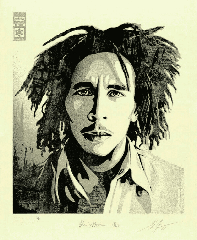 Shepard Fairey (Obey), ‘Bob Marley 40th Letterpress - Confrontation’, 2021, Print, Letterpress on cream cotton paper with hand deckled edge, Self-released, Numbered, Dated