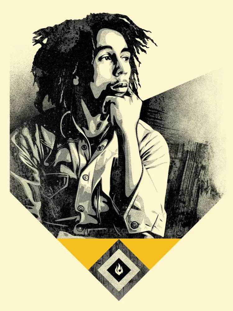 Shepard Fairey (Obey), ‘Catch A Fire (Gold)’, 2020, Print, Screenprint in colours on speckled paper, Self-released, Numbered, Dated