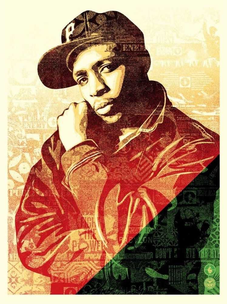 Shepard Fairey (Obey), ‘Chuck D Black Steel (Subliminal Edition)’, 2019, Print, Screenprint in colours on speckled paper, Self-released, Numbered, Dated