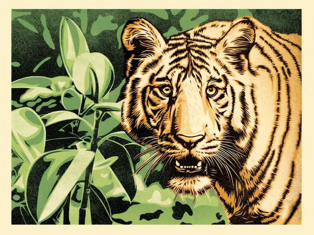 Shepard Fairey (Obey), ‘Grace And Power Under Pressure (Green)’, 24-02-2022, Print, Screenprint on thick cream Speckletone paper, Self-released, Numbered, Dated
