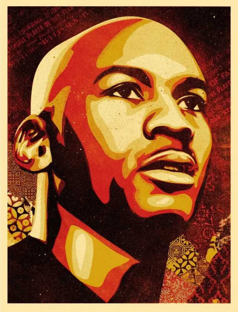 Shepard Fairey (Obey), ‘Jordan Hall Of Fame Portrait (Large)’, 2009, Print, Large format screenprint on 100% cotton archival rag paper with deckled edges, Upper Deck, Numbered, Dated