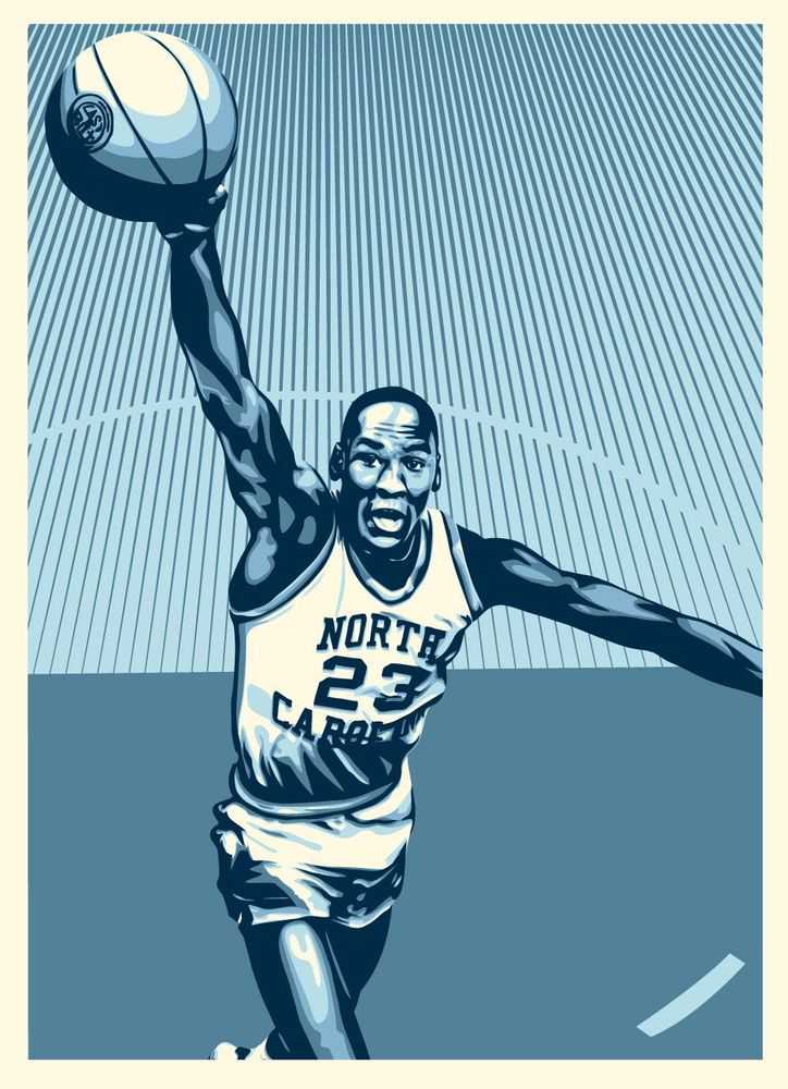 Shepard Fairey (Obey), ‘Jordan UNC (Large) (Signed by Jordan and Fairey)’, 2009, Print, Large format screenprint on 100% cotton archival rag paper with deckled edges, Upper Deck, Numbered, Dated