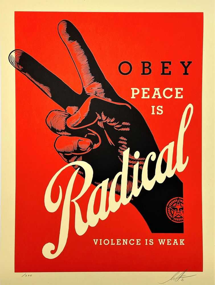 Shepard Fairey (Obey), ‘Obey Radical Peace (Red)’, 2021, Print, Screen print on thick cream Speckletone paper, null, Numbered, Dated