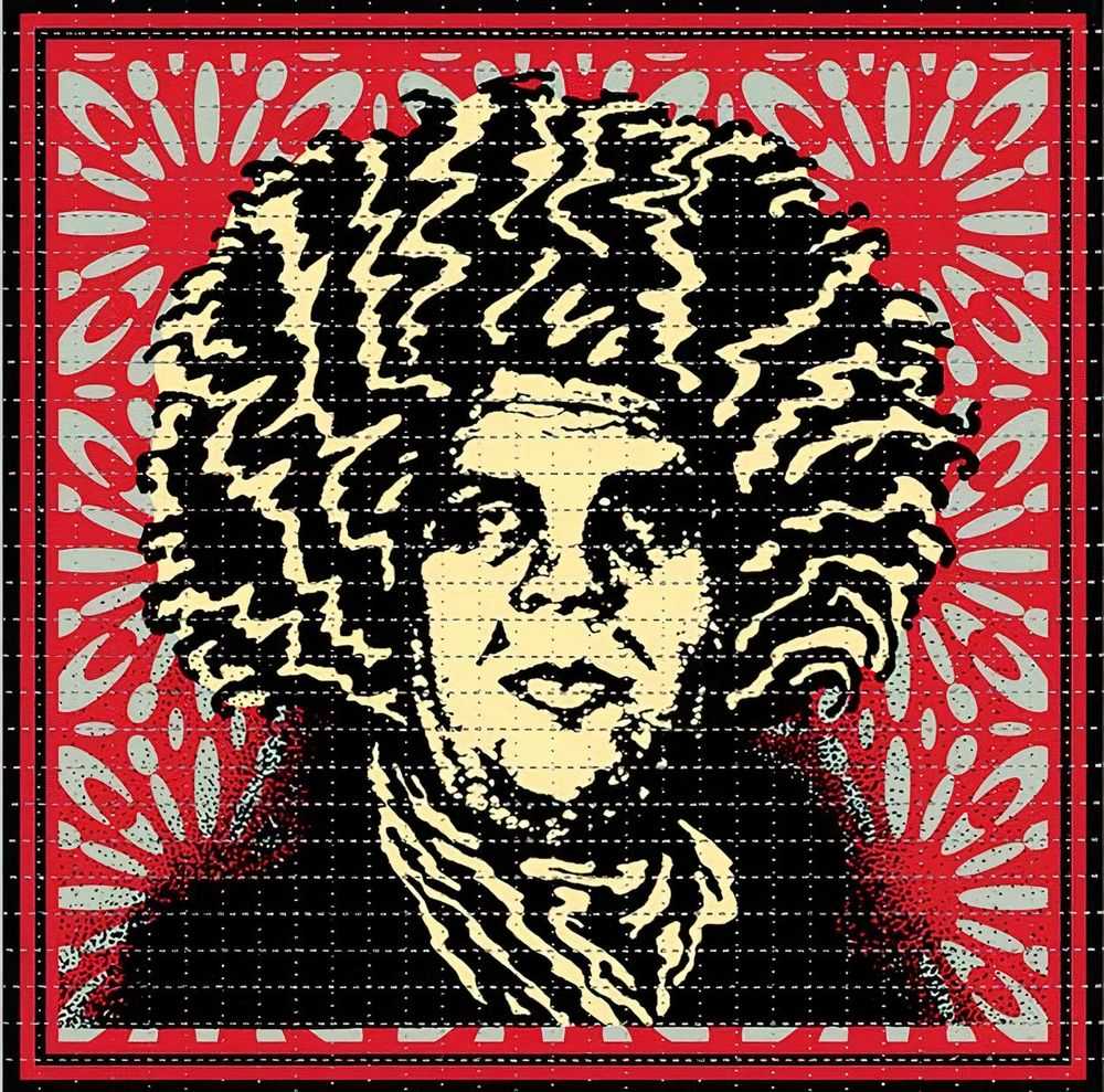 Shepard Fairey (Obey), ‘Psychedelic Andre (Classic Red Obey Giant Variant)’, 2020, Print, Perforated Blotter Art Paper, 1xRUN, Numbered, Dated