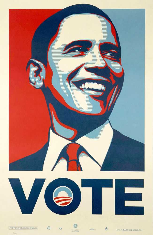 Shepard Fairey (Obey), ‘Vote (Barack Obama - 2008)’, 2008, Print, Archival pigment print on 330gsm fine art matte paper, Self released, Numbered