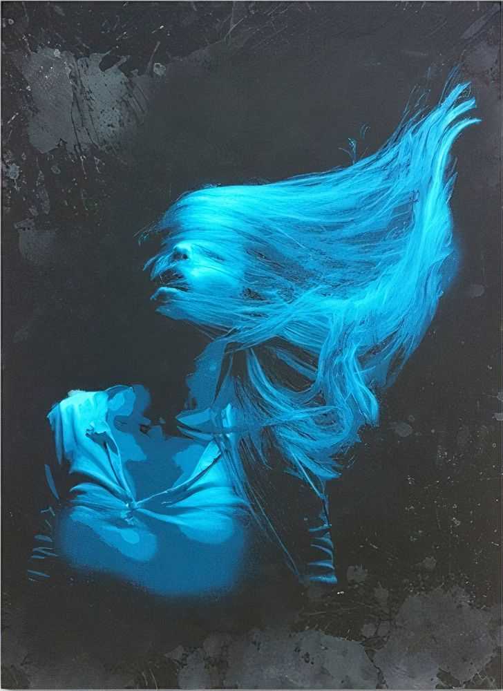 Snik, ‘Intertia Creeps (Electric Shock Blue)’, 2012, Print, hand-finished 7 colour screenprint on Somerset black 300gsm paper, DeLaMain Arts, Numbered, Dated, Handfinished