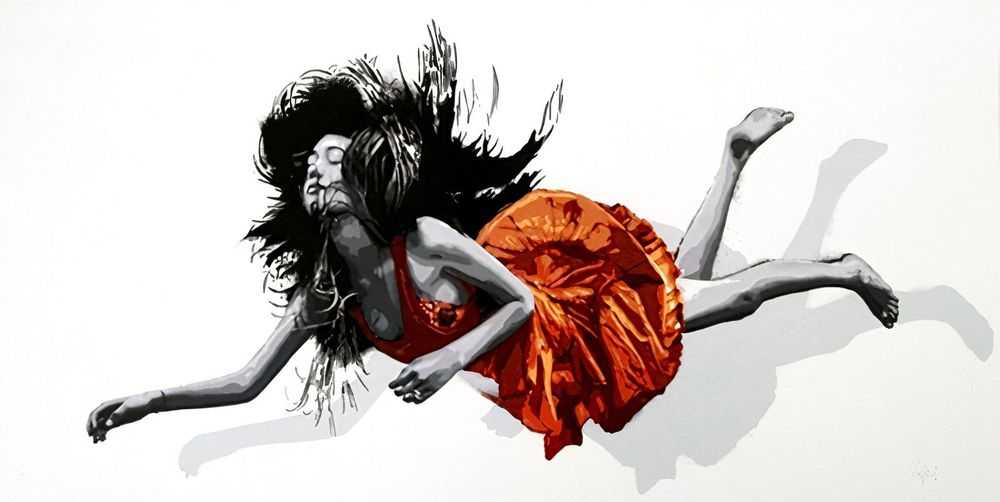 Snik, ‘We Are All Falling (Orange)’, 2014, Print, 14 Colour screenprint On 300gsm somerset Paper, Graffiti Prints, Numbered, Dated