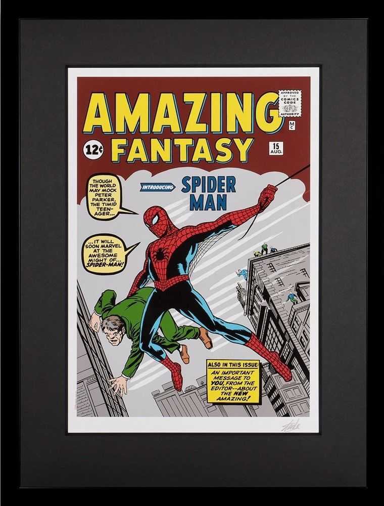 Stan Lee (Marvel), ‘Amazing Fantasy #15 - Introducing Spider-Man (Giclee on paper)’, 2022, Print, Giclee on paper, Castle Fine Art, Numbered, Framed