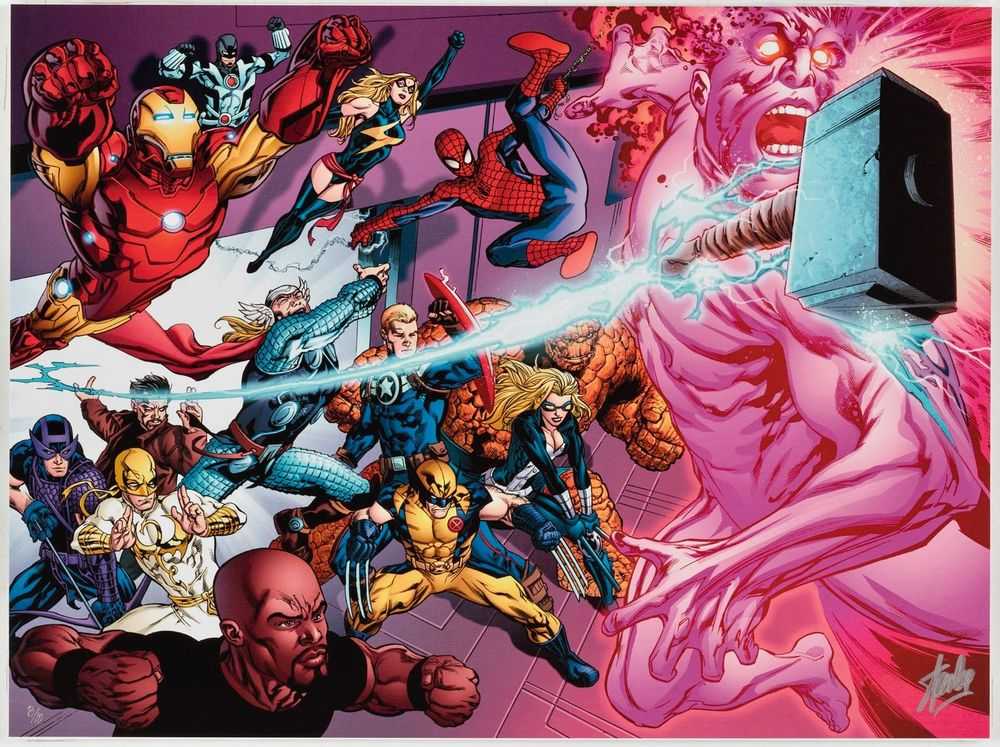 Stan Lee (Marvel), ‘Avengers Academy #11’, 2020, Print, Canvas on board, Castle Fine Art, Numbered