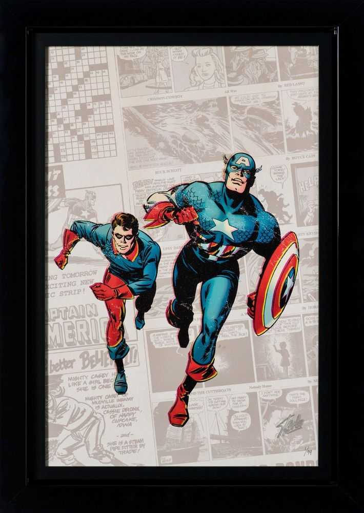 Stan Lee (Marvel), ‘Captain America: The 1940 Newspaper Strip (Standard Edition)’, 2023, Print, Fine Art Print, Castle Fine Art, Numbered, Framed