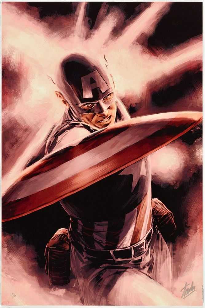Stan Lee (Marvel), ‘Captain America Theater of War: A Brother in Arms #1’, 2020, Print, Canvas on board, Castle Fine Art, Numbered