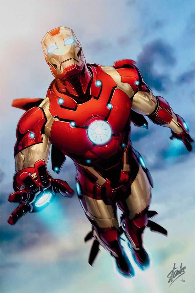 Stan Lee (Marvel), ‘Invincible Iron Man #25 – 2 (Collector's Edition)’, 2021, Print, Giclee On Canvas, Castle Fine Art, Numbered, Framed