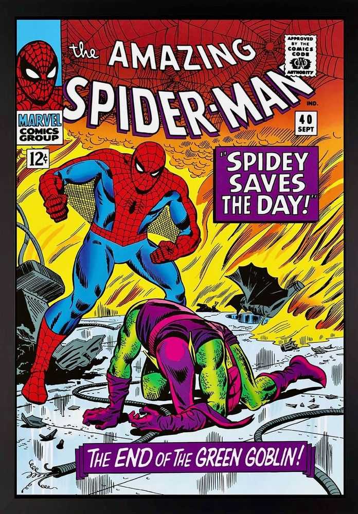 Stan Lee (Marvel), ‘The Amazing Spider-Man #40 - Spidey Saves The Day - Boxed canvas’, 2016, Print, Boxed canvas, Castle Fine Art, Numbered