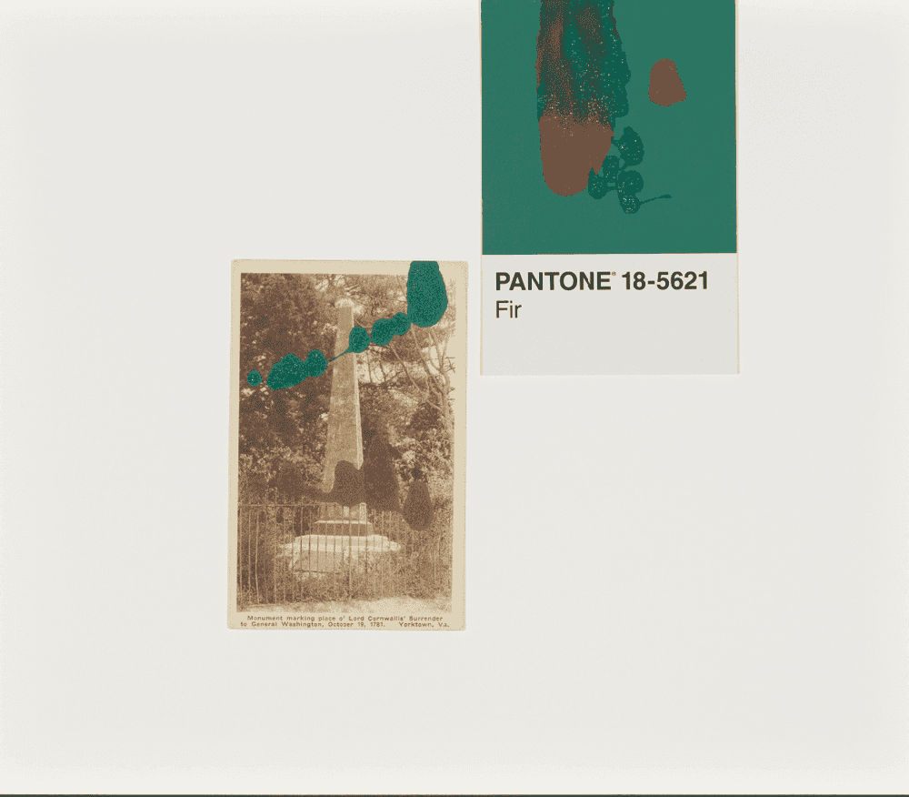 Tacita Dean, ‘Pantone Pair (Fir)’, 2019, Print, Found Pantone card paired with postcard from the artist's collection, monoprinted and framed to the artist's specifications, null,
