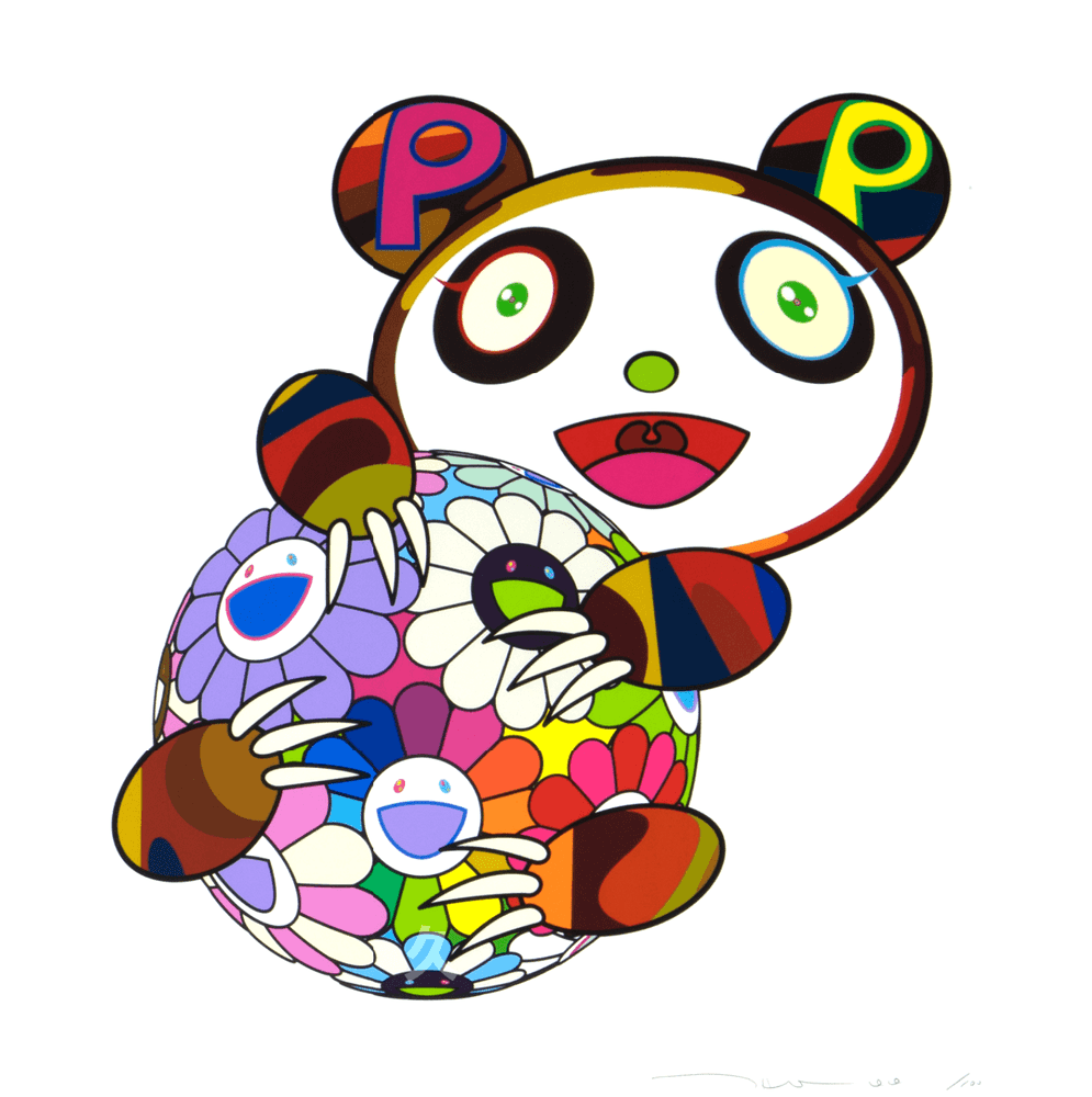 Takashi Murakami, ‘A Panda Cub Hugging a Ball of Flowers’, 31-08-2020, Print, Silkscreen, Kaikai Kiki Co., Ltd., Numbered