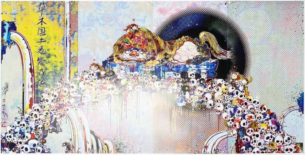 Takashi Murakami, ‘As the Interdimensional Waves Run Through Me, I can distinguish Between the Voices of Angel and Devil’, 2012, Print, 4c offset print + special silver, null, Numbered