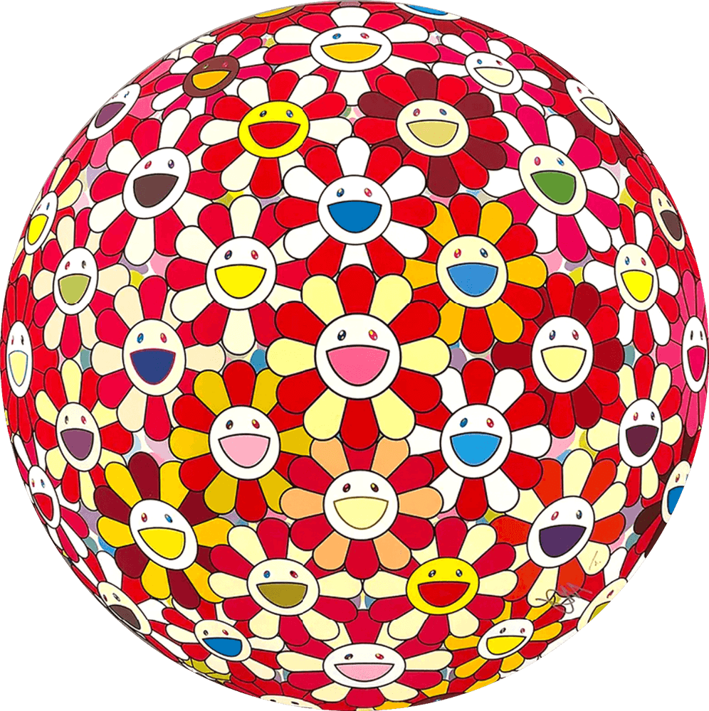 Takashi Murakami, ‘Flowerball (Koi Red crowned Crane Vermilion)’, 2017, Print, Offset Lithograph, Kaikai Kiki Co., Ltd., Numbered, Dated
