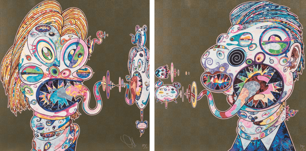 Takashi Murakami, ‘Homage to Francis Bacon, Study for Head of Isabel Rawsthorne and George Dyer (Dyptich)’, 2016, Print, Offset Lithograph, Kaikai Kiki Co., Ltd., Numbered