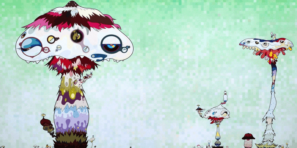 Takashi Murakami, ‘Hypha will cover the world, little by little. We should be able to get our hands on that door to the alien world soon. Wait till we get here’, 2009, Print, Offset lithograph on smooth wove paper
, null, Numbered