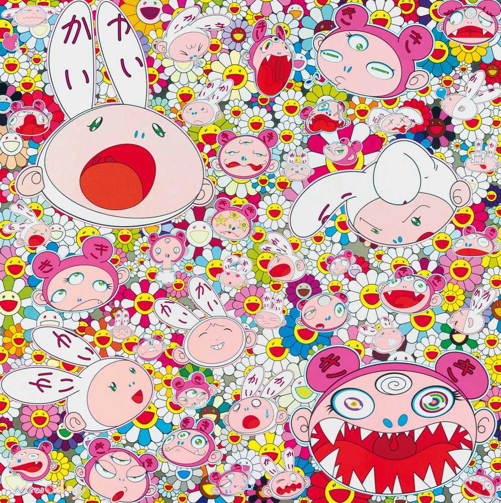 Takashi Murakami, ‘New Day: Lots, Lots of Kaikai and Kiki’, 2011, Print, Offset lithographs in colours, on smooth wove paper, the full sheets, Kaikai Kiki Co., Ltd., Numbered