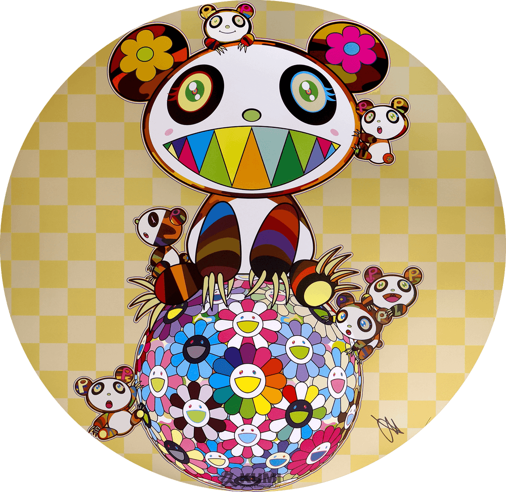 Takashi Murakami, ‘Panda with Panda Cubs on Flower Ball (Gold)’, 20-12-2019, Print, Archival Pigment Print with cold stamp, Kaikai Kiki Co., Ltd., Numbered, Dated