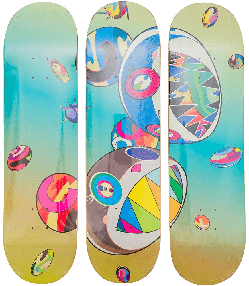 Takashi Murakami, ‘Sharp Tooth Bear (Set of 3 Skateboards)’, 20-07-2019, Collectible, Offset lithographs in colours on skate deck, ComplexCon,