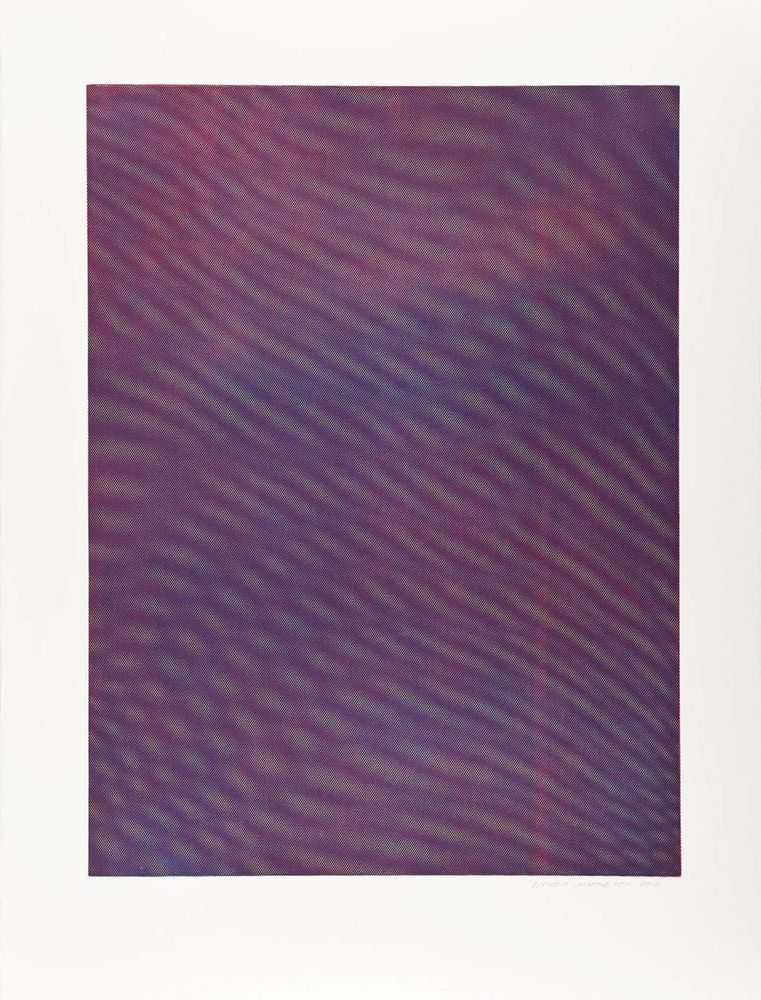 Tauba Auerbach, ‘Mesh Moire VI’, 2012, Print, Color soft-ground etching, Paulson Bott Press, Berkeley, CA., Numbered, Dated