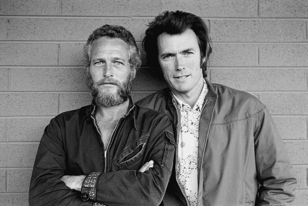 Terry O'Neill, ‘Paul Newman & Clint Eastwood at a Tucson Motel’, 1972, Photography, Silver Gelatin, null,