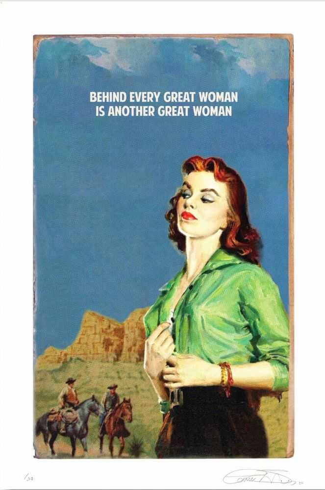 The Connor Brothers, ‘Behind Every Great Woman’, 2025, Print, Pigment Print with Silkscreen Varnish, Maddox Gallery, Numbered