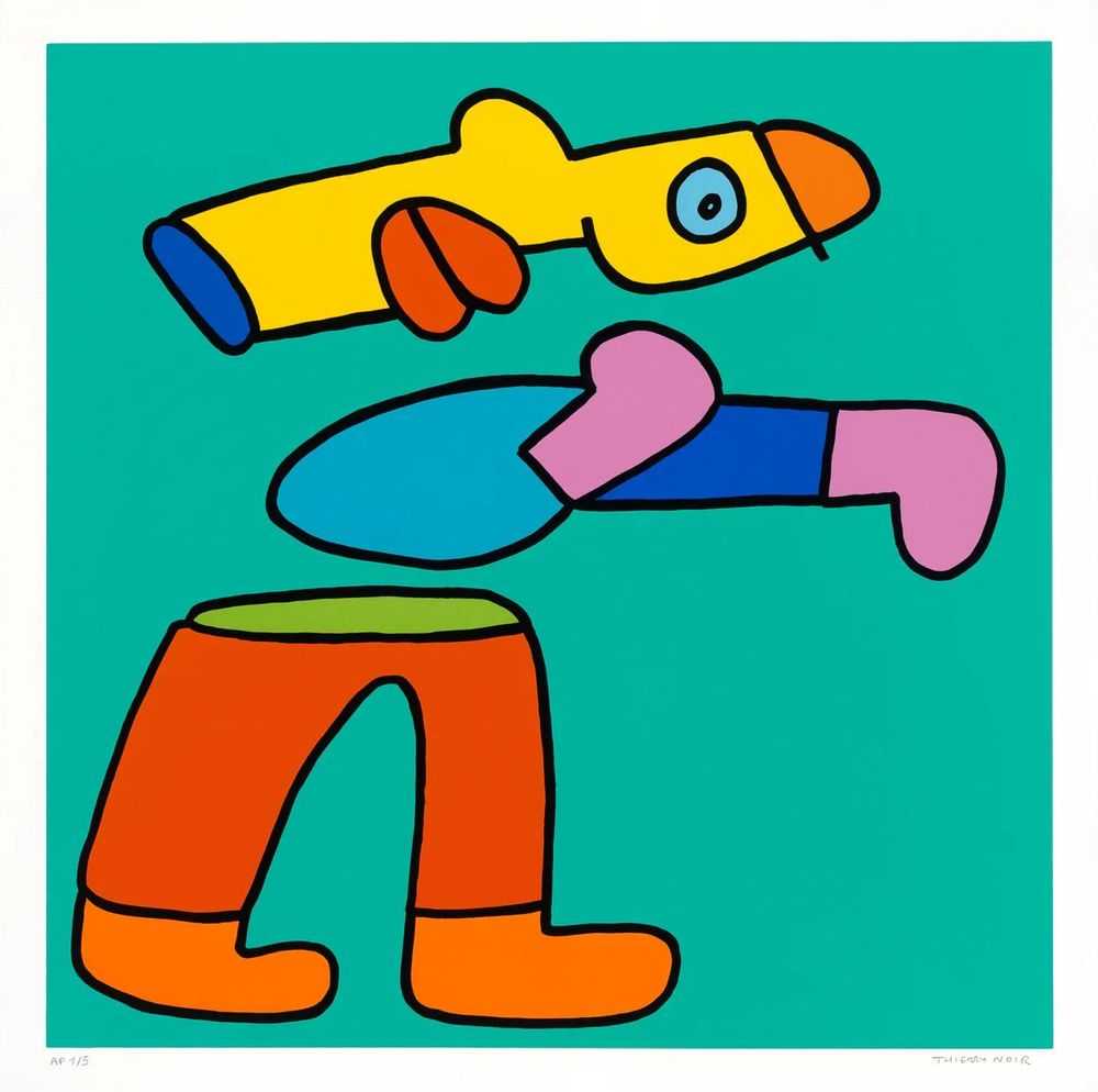 Thierry Noir, ‘Boxing (Teal)’, 2024, Print, Screenprint on Somerset 410 GSM Radiant White paper, Phillips Dropshop, Numbered
