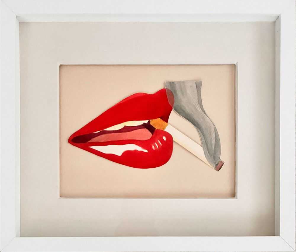 Tom Wesselmann, ‘Smoker Study’, 1972, Print, Thinned Liquitex acrylic, graphite on cut out Bristol Board, null, Dated