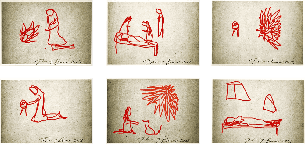 Tracey Emin, ‘Ipad Drawings (Complete Set - 2013)’, 2013, Print, A complete set of six inkjet prints on wove paper, null, Dated
