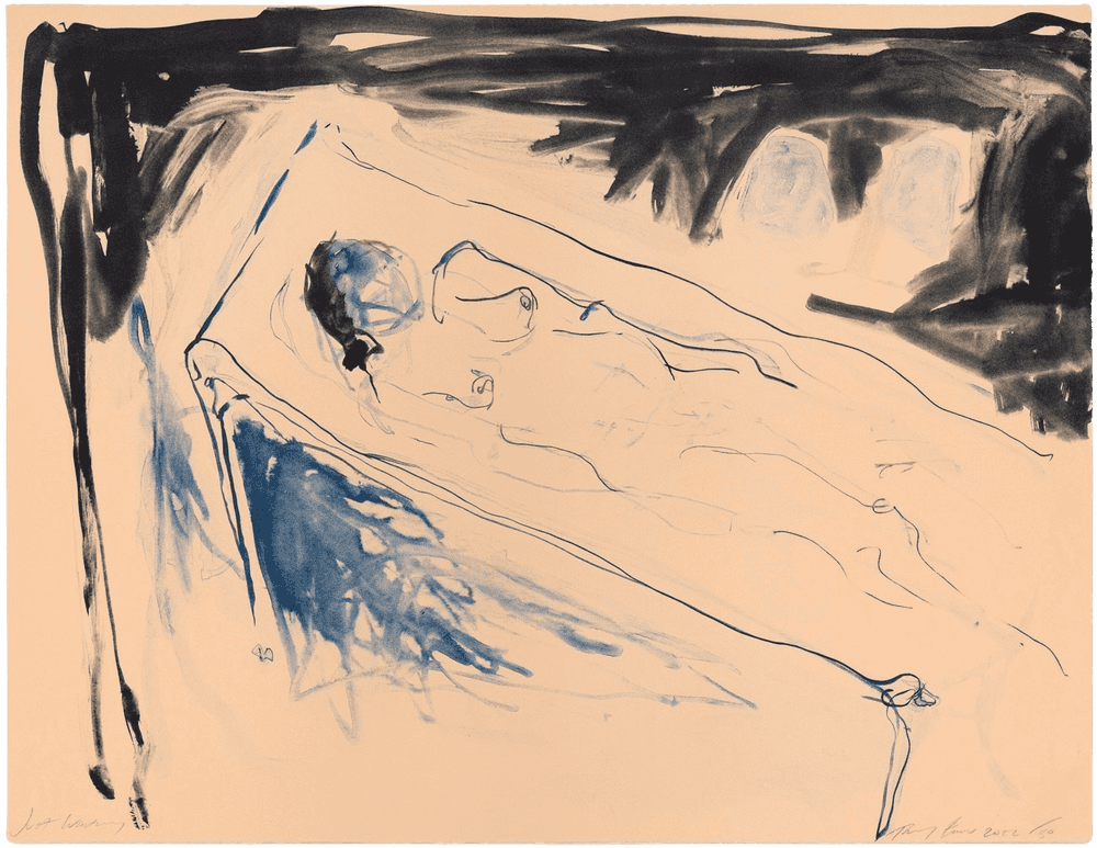 Tracey Emin, ‘Just Waiting’, 2022, Print, 3 colour lithograph on Somerset Velvet Warm White 400gsm, Counter Editions, Numbered, Dated