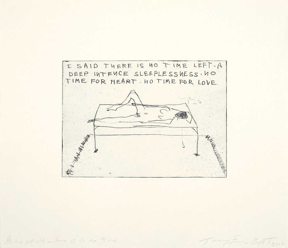 Tracey Emin, ‘No Time’, 2010, Print, Soft ground etching on 300gsm Somerset Tub sized paper, Counter Editions, Numbered, Dated