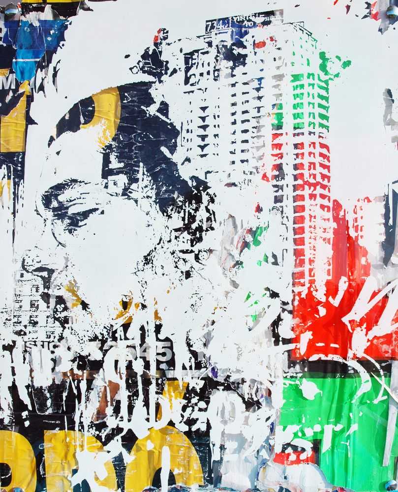 Vhils, ‘Scratches’, 2011, Print, 1 colour screenprint on persplex, paper collected from street posters, Studiocromie, Numbered, Handfinished